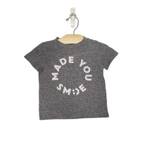 NWT Gymboree 12-18m Baby Grey Made You Smile Short Sleeve Tee Shirt